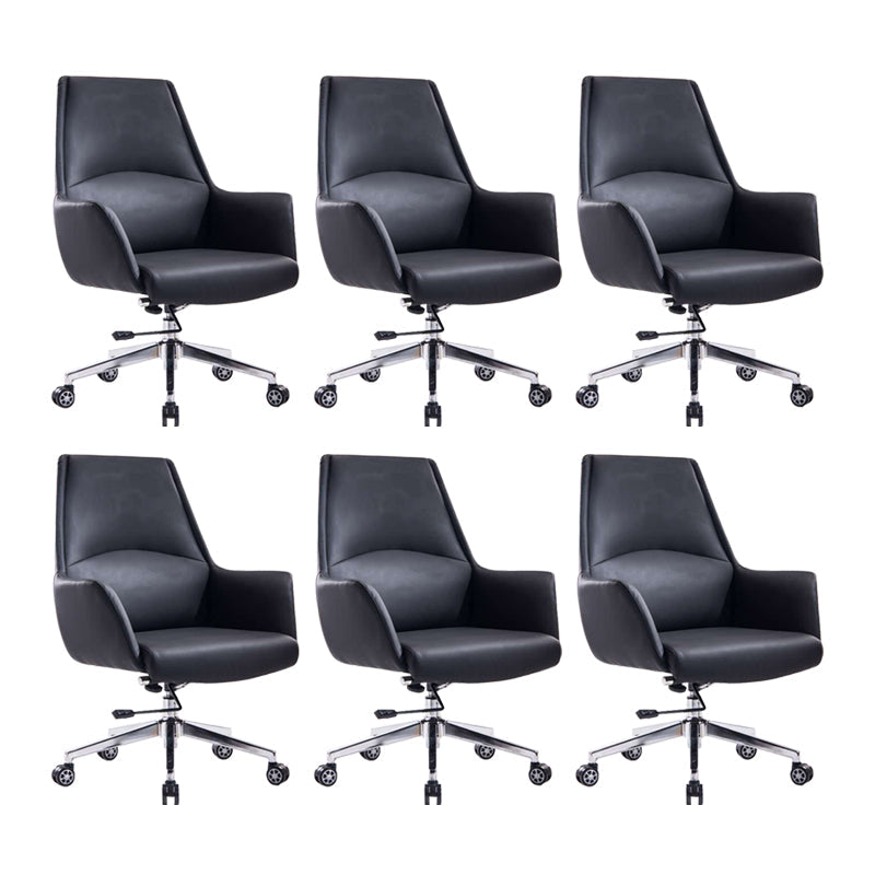 Contemporary Adjustable Executive Chair High Back Managers Chair Matte Black 6 Piece Set Star Base Clearhalo 'furn' 'furn_office_chair' 'Furniture' 'Office Chairs' 'Office Furniture' 'office_chair' 5948577