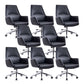 Contemporary Adjustable Executive Chair High Back Managers Chair Matte Black 8 Piece Set Star Base Clearhalo 'furn' 'furn_office_chair' 'Furniture' 'Office Chairs' 'Office Furniture' 'office_chair' 5948578