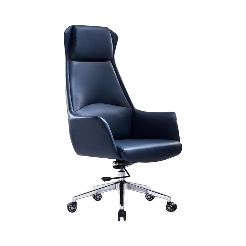 Contemporary Adjustable Executive Chair High Back Managers Chair Blue 1 Piece Star Base Clearhalo 'furn' 'furn_office_chair' 'Furniture' 'Office Chairs' 'Office Furniture' 'office_chair' 5948579