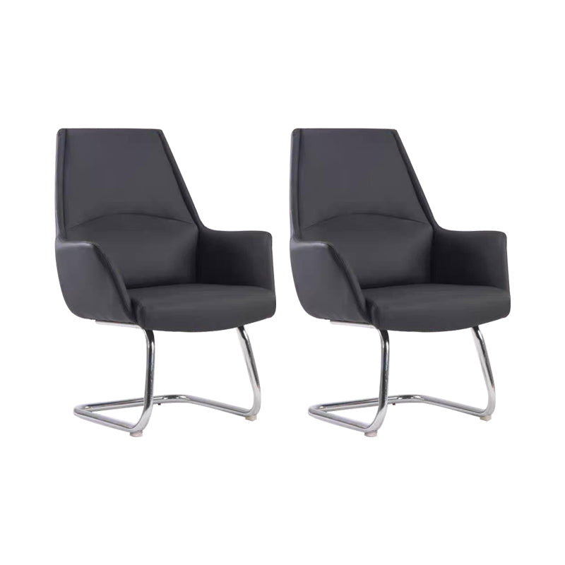 Contemporary Adjustable Executive Chair High Back Managers Chair Matte Black 2 Piece Set Arch Clearhalo 'furn' 'furn_office_chair' 'Furniture' 'Office Chairs' 'Office Furniture' 'office_chair' 5948585