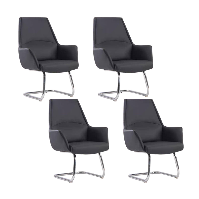 Contemporary Adjustable Executive Chair High Back Managers Chair Matte Black 4 Piece Set Arch Clearhalo 'furn' 'furn_office_chair' 'Furniture' 'Office Chairs' 'Office Furniture' 'office_chair' 5948586