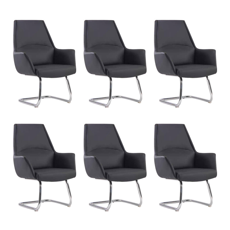 Contemporary Adjustable Executive Chair High Back Managers Chair Matte Black 6 Piece Set Arch Clearhalo 'furn' 'furn_office_chair' 'Furniture' 'Office Chairs' 'Office Furniture' 'office_chair' 5948587