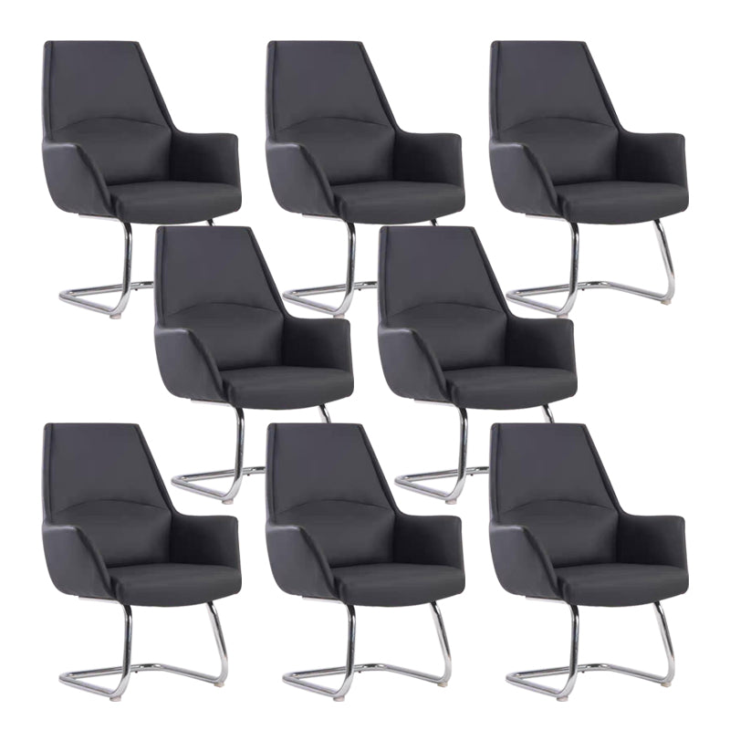 Contemporary Adjustable Executive Chair High Back Managers Chair Matte Black 8 Piece Set Arch Clearhalo 'furn' 'furn_office_chair' 'Furniture' 'Office Chairs' 'Office Furniture' 'office_chair' 5948588