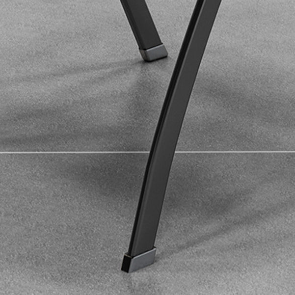 Chaise de bureau moderne sans roues, chaise de conférence noire en microfibre