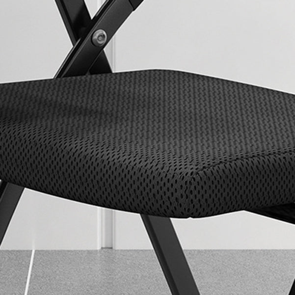 Chaise de bureau moderne sans roues, chaise de conférence noire en microfibre