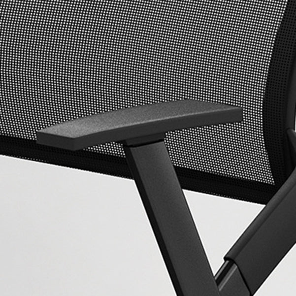 Chaise de bureau moderne sans roues, chaise de conférence noire en microfibre