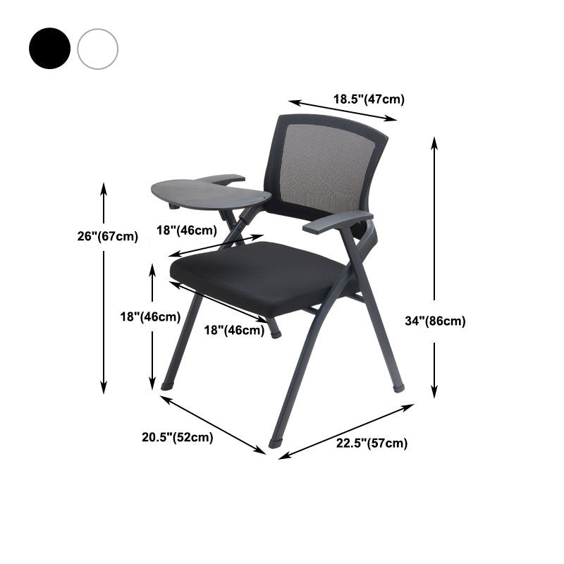 Chaise de bureau moderne sans roues, chaise de conférence noire en microfibre