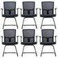 Contemporary Arm Chair Fixed Arms Mid-back Mesh Lumbar Support Office Chair Black 6 Piece Set Clearhalo 'furn' 'furn_office_chair' 'Furniture' 'Office Chairs' 'Office Furniture' 'office_chair' 5948700