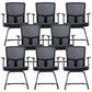 Contemporary Arm Chair Fixed Arms Mid-back Mesh Lumbar Support Office Chair Black 8 Piece Set Clearhalo 'furn' 'furn_office_chair' 'Furniture' 'Office Chairs' 'Office Furniture' 'office_chair' 5948702