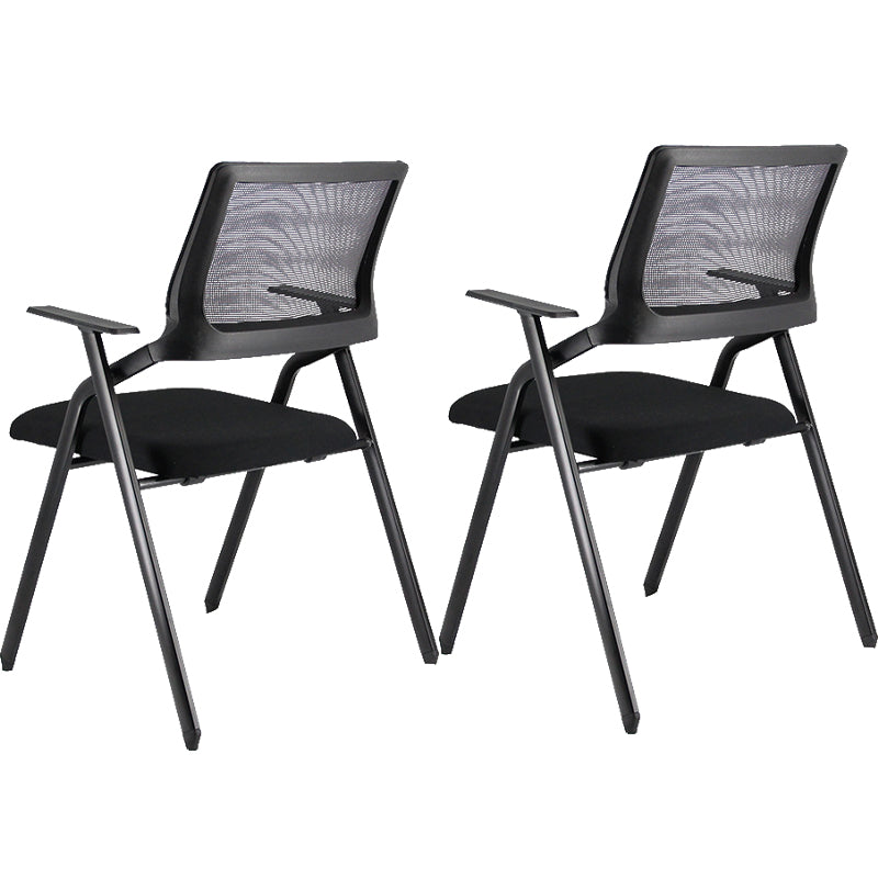 Contemporary Breathable AirGrid Office Chair Microfiber Black Conference Mid-Back Chair Without Writing Pad 2 Piece Set Casters Not Included Clearhalo 'furn' 'furn_office_chair' 'Furniture' 'Office Chairs' 'Office Furniture' 'office_chair' 5948819
