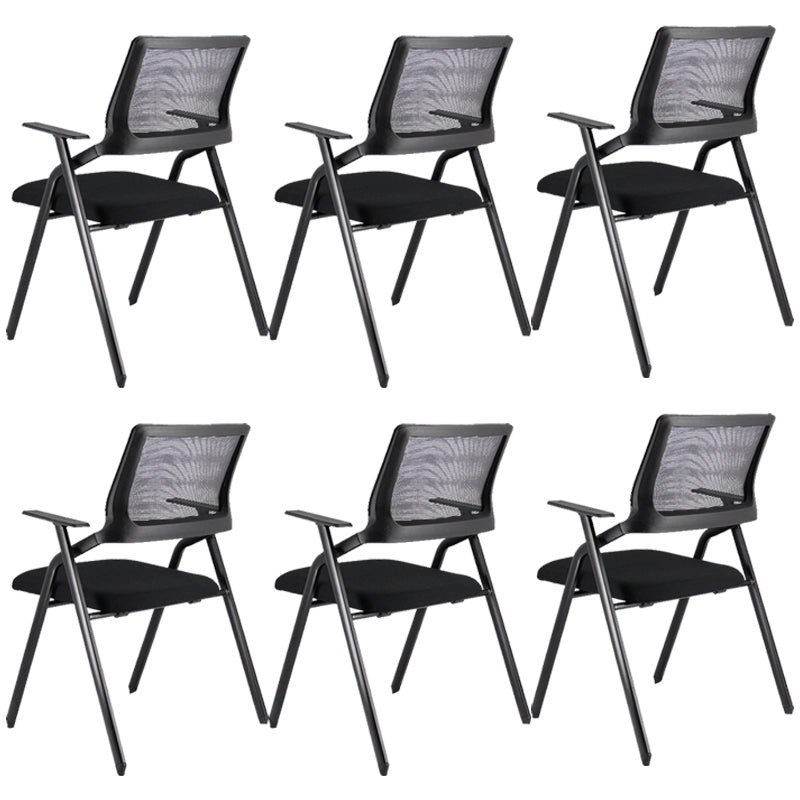 Contemporary Breathable AirGrid Office Chair Microfiber Black Conference Mid-Back Chair Without Writing Pad 6 Piece Set Casters Not Included Clearhalo 'furn' 'furn_office_chair' 'Furniture' 'Office Chairs' 'Office Furniture' 'office_chair' 5948823
