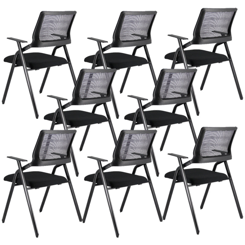 Contemporary Breathable AirGrid Office Chair Microfiber Black Conference Mid-Back Chair Without Writing Pad 8 Piece Set Casters Not Included Clearhalo 'furn' 'furn_office_chair' 'Furniture' 'Office Chairs' 'Office Furniture' 'office_chair' 5948826