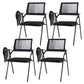 Contemporary Breathable AirGrid Office Chair Microfiber Black Conference Mid-Back Chair With Writing Pad 4 Piece Set Casters Not Included Clearhalo 'furn' 'furn_office_chair' 'Furniture' 'Office Chairs' 'Office Furniture' 'office_chair' 5948830