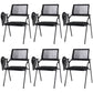 Contemporary Breathable AirGrid Office Chair Microfiber Black Conference Mid-Back Chair With Writing Pad 6 Piece Set Casters Not Included Clearhalo 'furn' 'furn_office_chair' 'Furniture' 'Office Chairs' 'Office Furniture' 'office_chair' 5948832