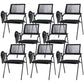 Contemporary Breathable AirGrid Office Chair Microfiber Black Conference Mid-Back Chair With Writing Pad 8 Piece Set Casters Not Included Clearhalo 'furn' 'furn_office_chair' 'Furniture' 'Office Chairs' 'Office Furniture' 'office_chair' 5948834
