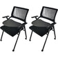 Contemporary Breathable AirGrid Office Chair Microfiber Black Conference Mid-Back Chair With Writing Pad 2 Piece Set Casters Included Clearhalo 'furn' 'furn_office_chair' 'Furniture' 'Office Chairs' 'Office Furniture' 'office_chair' 5948838