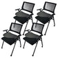 Contemporary Breathable AirGrid Office Chair Microfiber Black Conference Mid-Back Chair With Writing Pad 4 Piece Set Casters Included Clearhalo 'furn' 'furn_office_chair' 'Furniture' 'Office Chairs' 'Office Furniture' 'office_chair' 5948839