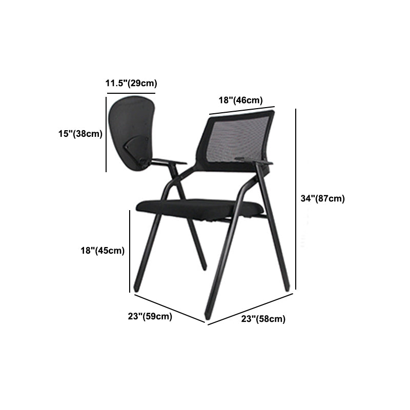 Contemporary Breathable AirGrid Office Chair Microfiber Black Conference Mid-Back Chair Clearhalo 'furn' 'furn_office_chair' 'Furniture' 'Office Chairs' 'Office Furniture' 'office_chair' 5948842