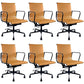 Contemporary Arm Chair Adjustable Seat Height Orange Leather Office Chair 6 Piece Set Clearhalo 'furn' 'furn_office_chair' 'Furniture' 'Office Chairs' 'Office Furniture' 'office_chair' 5948872