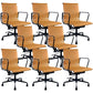 Contemporary Arm Chair Adjustable Seat Height Orange Leather Office Chair 8 Piece Set Clearhalo 'furn' 'furn_office_chair' 'Furniture' 'Office Chairs' 'Office Furniture' 'office_chair' 5948874