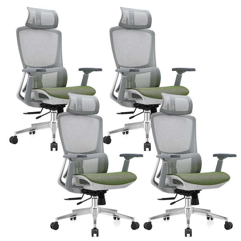 Modern Desk Chair Mesh Pillow Included Chair High-Back Chair with Wheels 4 Piece Set Clearhalo 'furn' 'furn_office_chair' 'Furniture' 'Office Chairs' 'Office Furniture' 'office_chair' 5948884