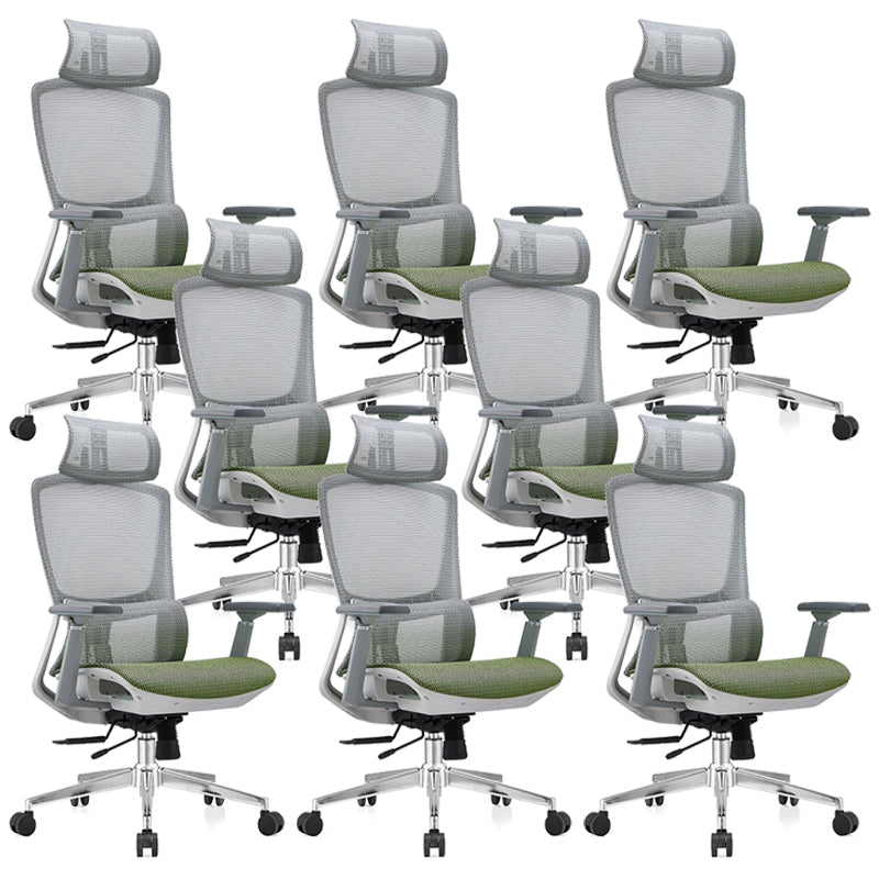 Modern Desk Chair Mesh Pillow Included Chair High-Back Chair with Wheels 8 Piece Set Clearhalo 'furn' 'furn_office_chair' 'Furniture' 'Office Chairs' 'Office Furniture' 'office_chair' 5948888
