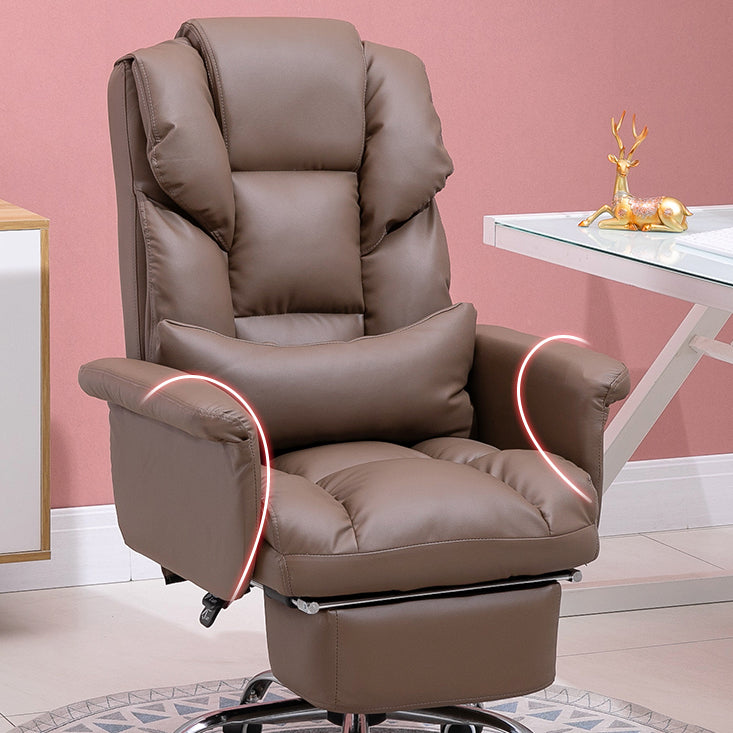 Modern Desk Chair Leather Management Office Chair High-Back Chair with Wheels