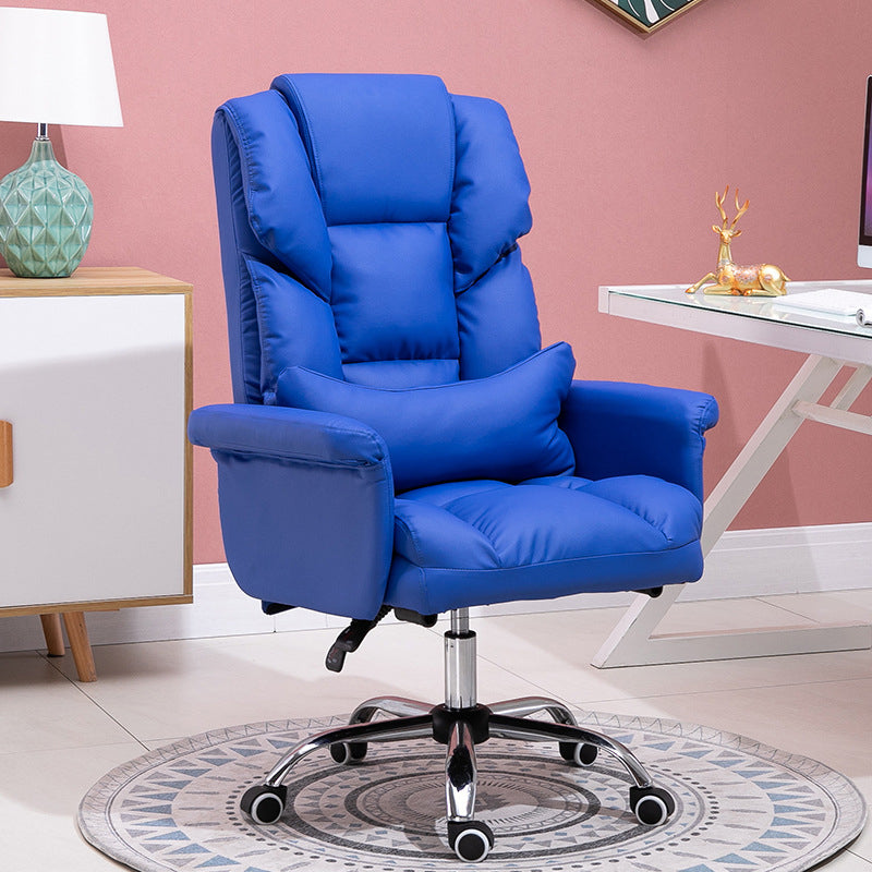 Modern Desk Chair Leather Management Office Chair High-Back Chair with Wheels Blue 1 Piece Clearhalo 'furn' 'furn_office_chair' 'Furniture' 'Office Chairs' 'Office Furniture' 'office_chair' 5948957