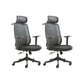 Contemporary Arm Chair Adjustable Seat Height Pillow Included Office Chair Black 2 Piece Set Clearhalo 'furn' 'furn_office_chair' 'Furniture' 'Office Chairs' 'Office Furniture' 'office_chair' 5948998