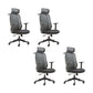 Contemporary Arm Chair Adjustable Seat Height Pillow Included Office Chair Black 4 Piece Set Clearhalo 'furn' 'furn_office_chair' 'Furniture' 'Office Chairs' 'Office Furniture' 'office_chair' 5949000