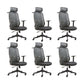 Contemporary Arm Chair Adjustable Seat Height Pillow Included Office Chair Black 6 Piece Set Clearhalo 'furn' 'furn_office_chair' 'Furniture' 'Office Chairs' 'Office Furniture' 'office_chair' 5949003