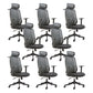 Contemporary Arm Chair Adjustable Seat Height Pillow Included Office Chair Black 8 Piece Set Clearhalo 'furn' 'furn_office_chair' 'Furniture' 'Office Chairs' 'Office Furniture' 'office_chair' 5949005