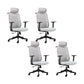 Contemporary Arm Chair Adjustable Seat Height Pillow Included Office Chair Grey 4 Piece Set Clearhalo 'furn' 'furn_office_chair' 'Furniture' 'Office Chairs' 'Office Furniture' 'office_chair' 5949010