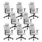 Contemporary Arm Chair Adjustable Seat Height Pillow Included Office Chair Grey 8 Piece Set Clearhalo 'furn' 'furn_office_chair' 'Furniture' 'Office Chairs' 'Office Furniture' 'office_chair' 5949014
