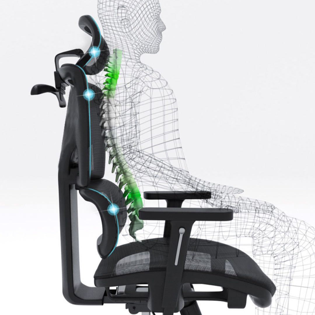 Sedia da ufficio ergonomica regolabile in altezza Sedia girevole per computer con supporto lombare