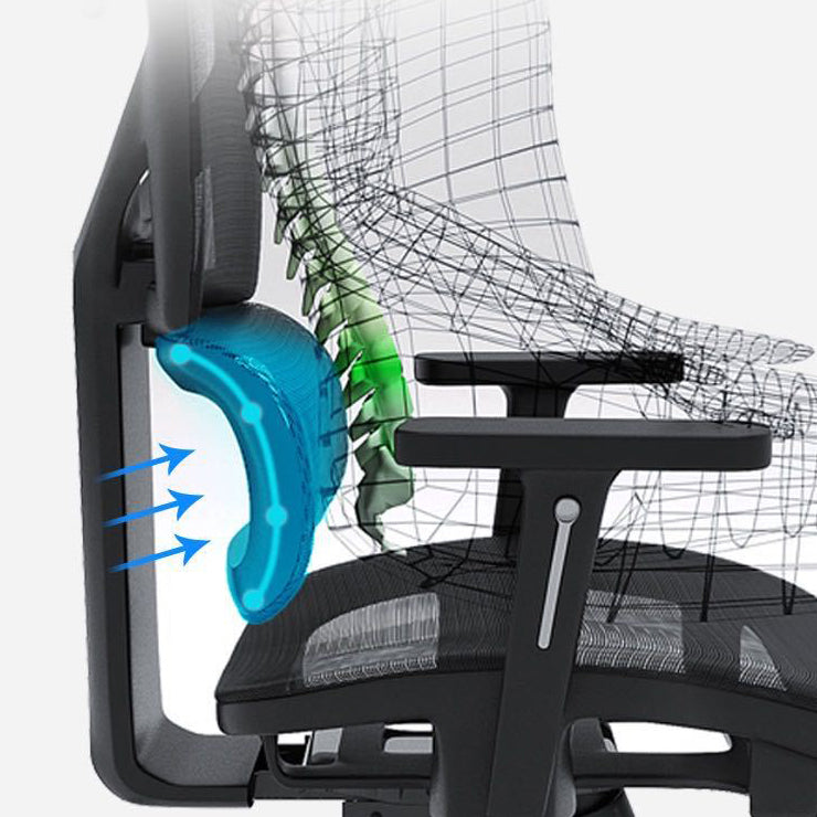 Sedia da ufficio ergonomica regolabile in altezza Sedia girevole per computer con supporto lombare