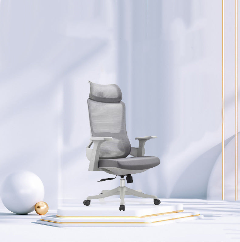 Modern Desk Chair Mesh Computer Chair High-Back Chair in Gray 1 Piece With Headrest Clearhalo 'furn' 'furn_office_chair' 'Furniture' 'Office Chairs' 'Office Furniture' 'office_chair' 5949080