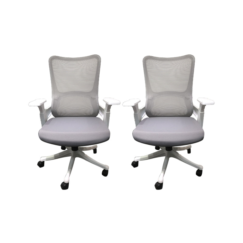 Modern Desk Chair Mesh Computer Chair High-Back Chair in Gray 2 Piece Set Without Headrest Clearhalo 'furn' 'furn_office_chair' 'Furniture' 'Office Chairs' 'Office Furniture' 'office_chair' 5949082
