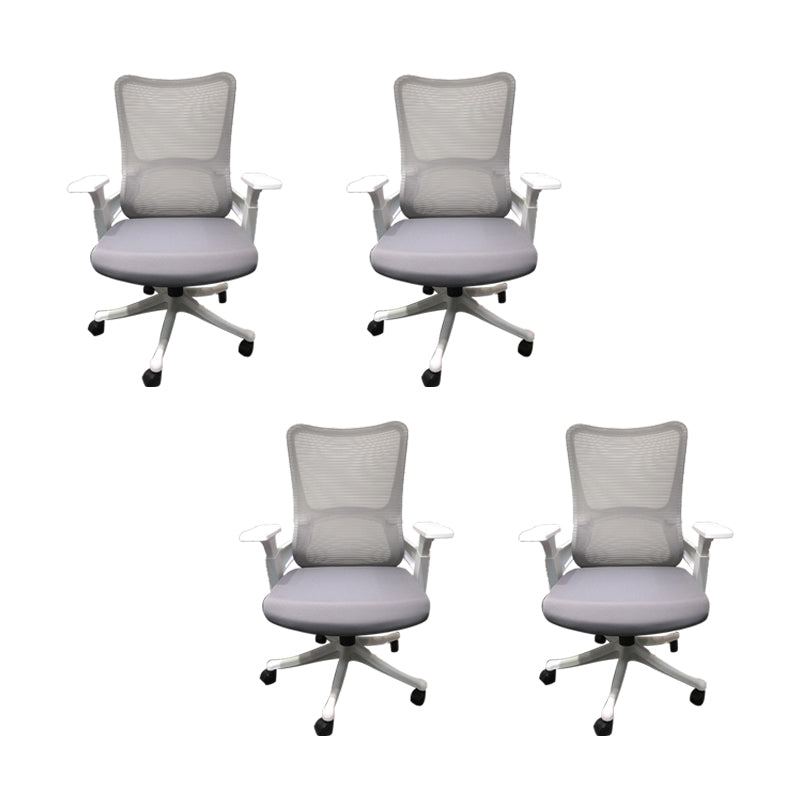 Modern Desk Chair Mesh Computer Chair High-Back Chair in Gray 4 Piece Set Without Headrest Clearhalo 'furn' 'furn_office_chair' 'Furniture' 'Office Chairs' 'Office Furniture' 'office_chair' 5949084