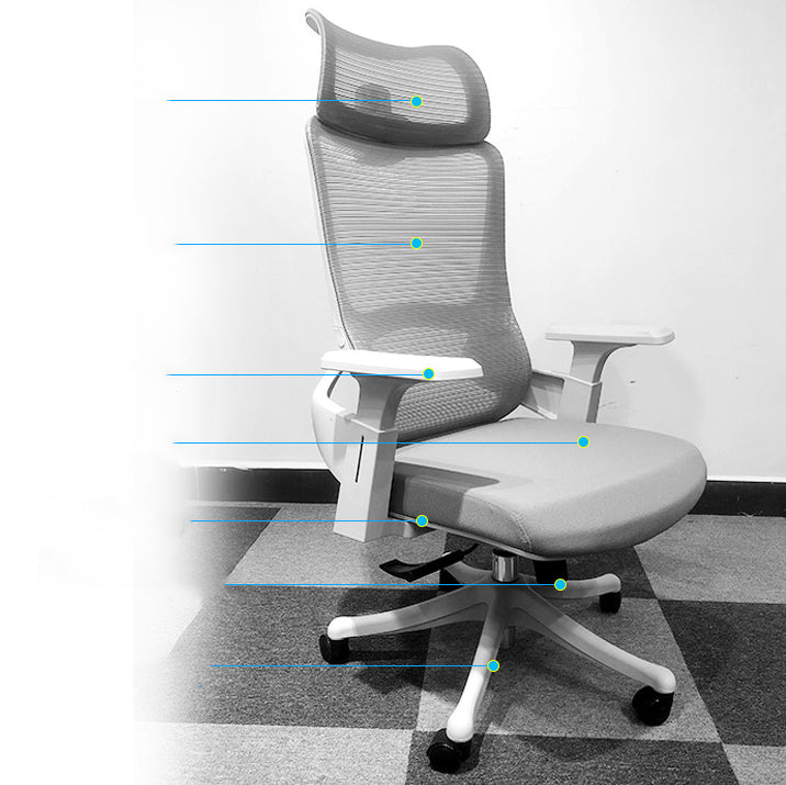 Modern Desk Chair Mesh Computer Chair High-Back Chair in Gray Clearhalo 'furn' 'furn_office_chair' 'Furniture' 'Office Chairs' 'Office Furniture' 'office_chair' 5949086