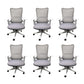 Modern Desk Chair Mesh Computer Chair High-Back Chair in Gray 6 Piece Set Without Headrest Clearhalo 'furn' 'furn_office_chair' 'Furniture' 'Office Chairs' 'Office Furniture' 'office_chair' 5949087