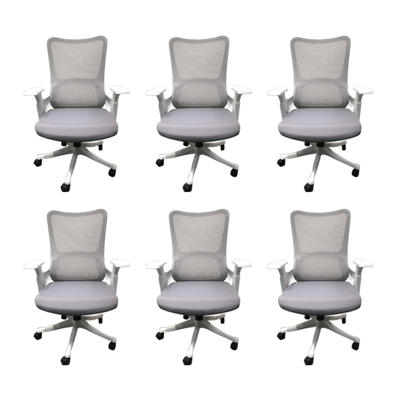 Modern Desk Chair Mesh Computer Chair High-Back Chair in Gray 6 Piece Set Without Headrest Clearhalo 'furn' 'furn_office_chair' 'Furniture' 'Office Chairs' 'Office Furniture' 'office_chair' 5949087