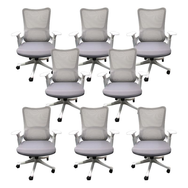 Modern Desk Chair Mesh Computer Chair High-Back Chair in Gray 8 Piece Set Without Headrest Clearhalo 'furn' 'furn_office_chair' 'Furniture' 'Office Chairs' 'Office Furniture' 'office_chair' 5949089