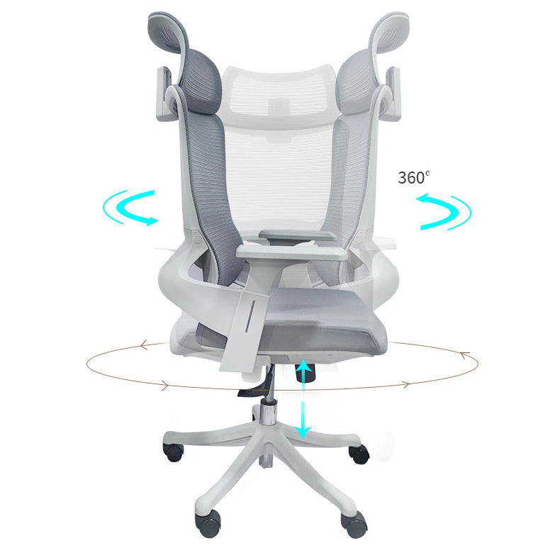 Modern Desk Chair Mesh Computer Chair High-Back Chair in Gray Clearhalo 'furn' 'furn_office_chair' 'Furniture' 'Office Chairs' 'Office Furniture' 'office_chair' 5949094