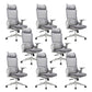 Modern Desk Chair Mesh Computer Chair High-Back Chair in Gray 8 Piece Set With Headrest Clearhalo 'furn' 'furn_office_chair' 'Furniture' 'Office Chairs' 'Office Furniture' 'office_chair' 5949097