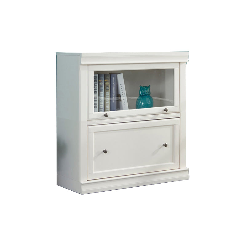 Urban Wooden Shelf Bookcase White Closed Back Bookshelf with Doors
