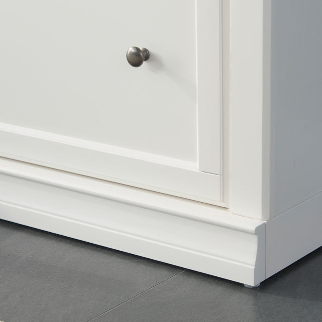 Urban Wooden Shelf Bookcase White Closed Back Bookshelf with Doors