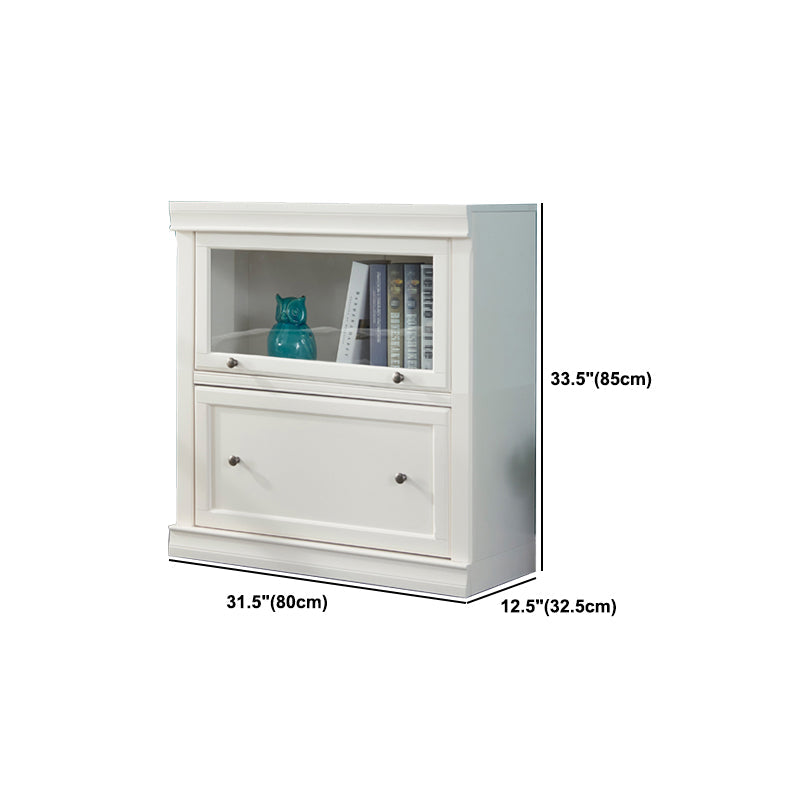Urban Wooden Shelf Bookcase White Closed Back Bookshelf with Doors