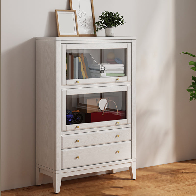 Glam Closed Back Standard Wood Shelf Bookcase for Bedroom Room