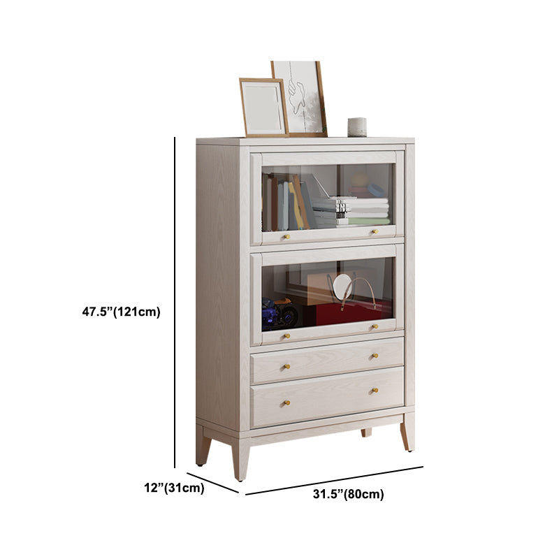 Glam Closed Back Standard Wood Shelf Bookcase for Bedroom Room